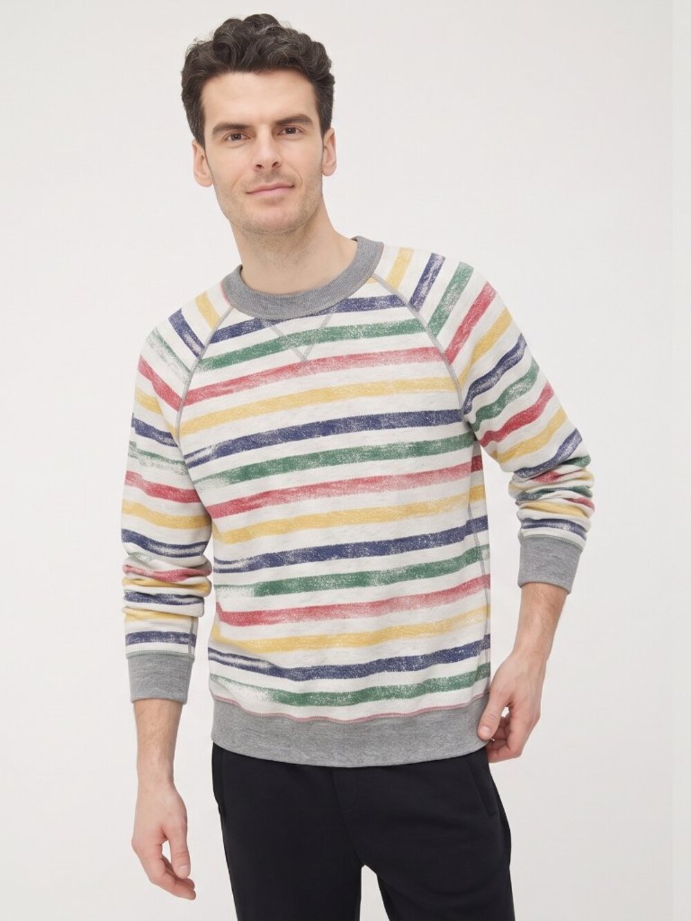 RARE HBC Stripes Vintage Men's reversible sweatshirt. - Size Small Hudson's Bay